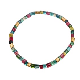Modernist 18k Gold Multi Gemstone Necklace