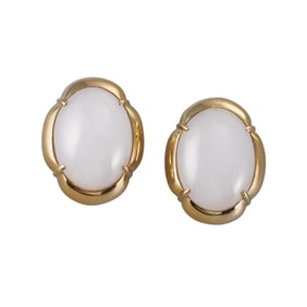 Gump's 18k Gold Jade Earrings