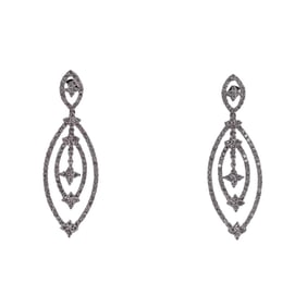 18k Gold Diamond Drop Earrings
