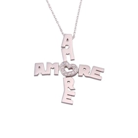Pasquale Bruni 18k Gold Diamond Amore Pendant Necklace
