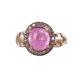 Antique Victorian Gold Pink Sapphire Diamond Ring