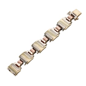 Retro Continental 14k Tri Color Gold Geometric Bracelet