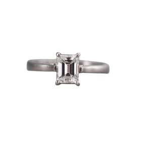 Platinum 1.01ct E VS2 Emerald Cut Diamond Engagement Ring