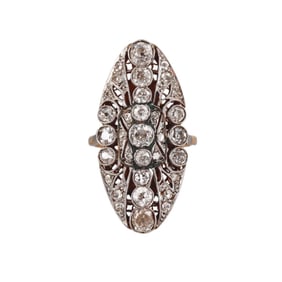 Antique Art Deco 18k Gold Diamond Ring