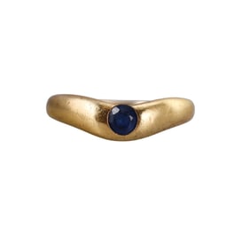 Tiffany & Co Elsa Peretti 18k Gold Sapphire Wave Band Ring