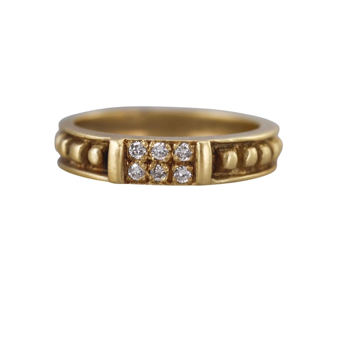Judith Ripka 18k Gold Diamond Band Ring (1 of 4)