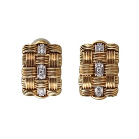 Roberto Coin Appassionata 18k Gold Diamond Earrings