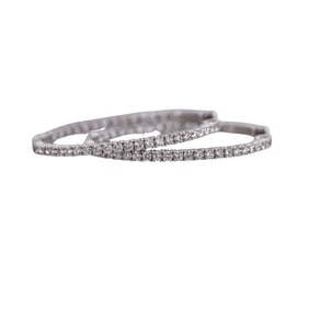 14k Gold EGL Lab Grown 2.10ctw Diamond Hoop Earrings
