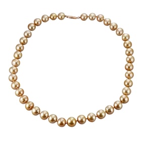 14k Gold Golden Pearl Necklace