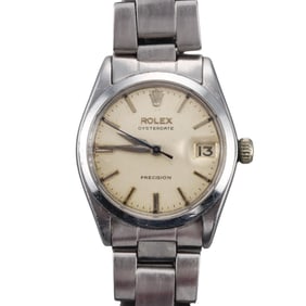 Rolex Precision Vintage Steel Oysterdate Watch 6466
