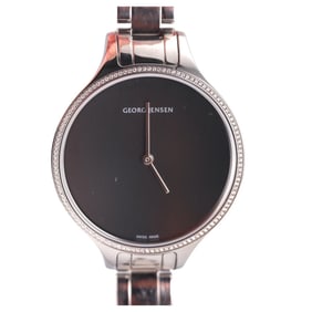 Georg Jensen Concave Stainless Steel Diamond Watch C39-ST01