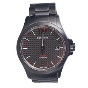 Longines Conquest V. H.P. Perpetual Quartz Carbon Dial Watch L3.726.2