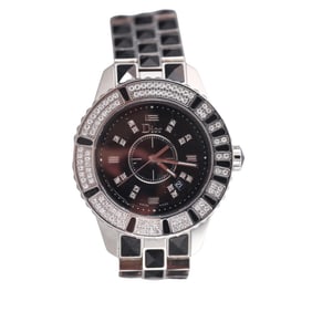 Dior Christal Black Steel Diamond Watch CD11311B