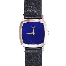 Piaget 18k White Gold Lapis Dial Ladies Watch 9233