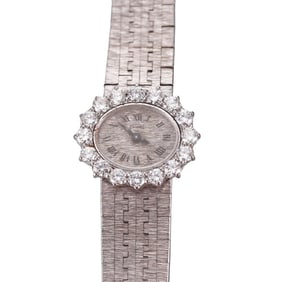Vintage Piaget 18k Gold Diamond Backwind Ladies Watch 3867 A 6