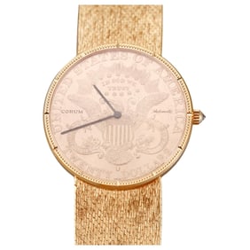 Corum 18k Gold 1987 $20 US Coin Men's Watch