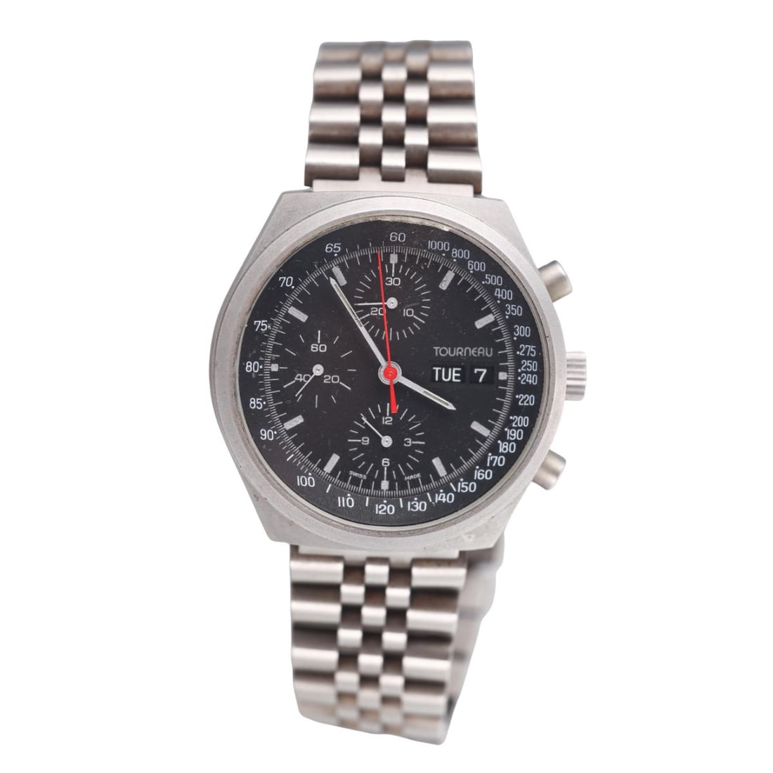 Vintage Tourneau Steel Chronograph Automatic Men's Watch (1 of 4)