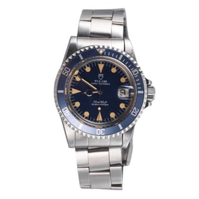 Tudor Submariner Prince Oysterdate Lollipop Steel Watch Ref 76100