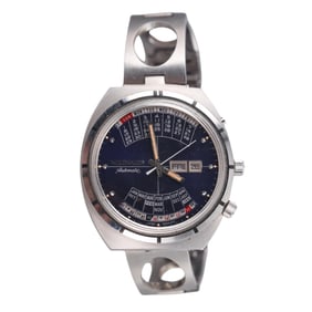 Whittnauer 2000 1970s Perpetual Calendar Steel Automatic Watch