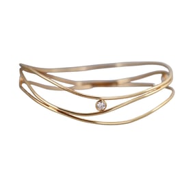 Tiffany & Co Elsa Peretti 18k Gold Diamond Wave Bracelet