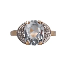 Antique Gold Aquamarine Ring