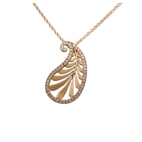 Tiffany & Co Paloma Picasso 18k Gold Diamond Palm Leaf Necklace