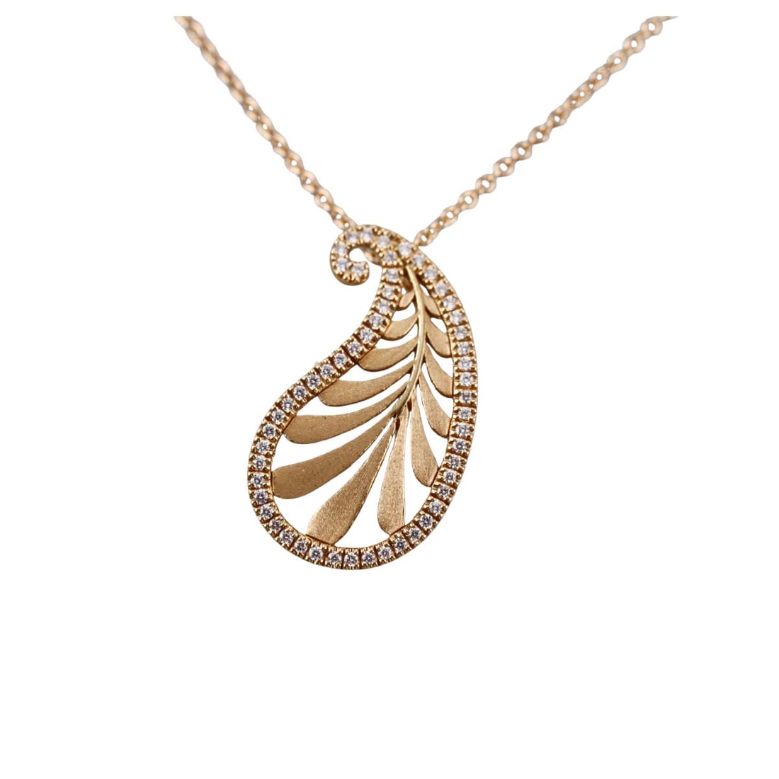 Tiffany & Co Paloma Picasso 18k Gold Diamond Palm Leaf Necklace (1 of 3)