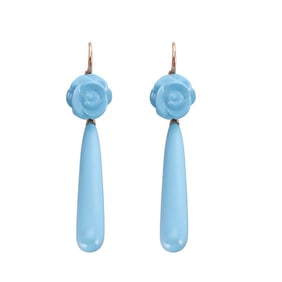 Mimi Milano 18k Rose Gold Turquoise Grace Earrings