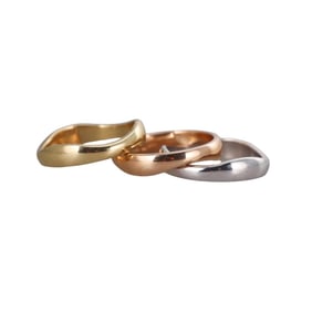 Cartier Trinity 18k Tri Color Gold Stackable Ring Set