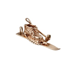 Vintage 14k Gold Skiing Ski Boots Charm Pendant