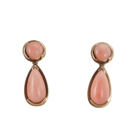 Hubert 14k Gold Coral Drop Earrings