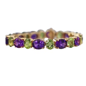 Sarosi 14k Gold Peridot Amethyst Bracelet