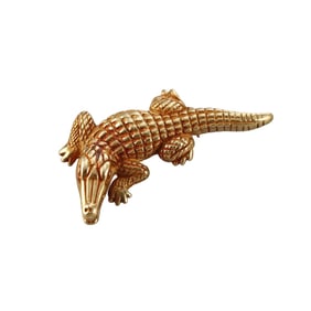 Kieselstein Cord 18k Gold Alligator Brooch Pin