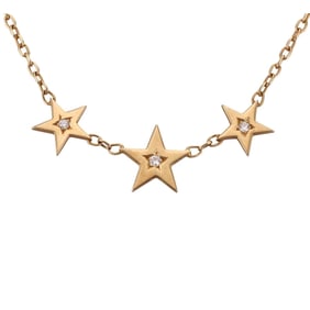 Cartier Vintage 18k Gold Diamond Star Necklace