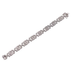 Midcentury Platinum Diamond Bracelet