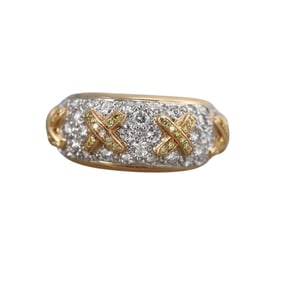 18k Gold 2.50ctw Diamond X Band Ring
