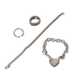 Tiffany & Co Silver Ring Bracelet Lot of 4pc