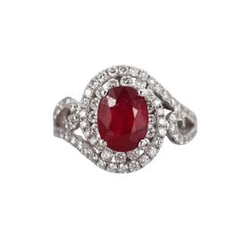 18k Gold Diamond Ruby Ring