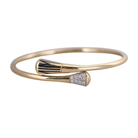 Mimi Milano Tam Tam 18k Gold Diamond Enamel Bypass Bracelet