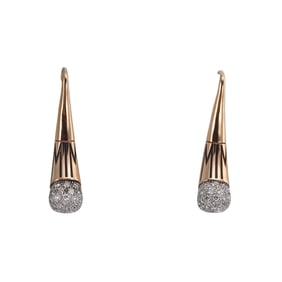 Mimi Milano Tam Tam 18k Rose Gold Diamond Enamel Earrings