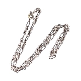 David Yurman 18k Gold Silver Figaro Chain Necklace