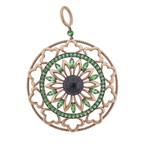 Bucherer 18k Rose Gold Amethyst Tsavorite Pendant