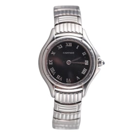 Cartier Cougar Black Dial Steel Ladies Watch 12151