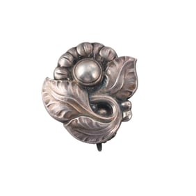 Georg Jensen Sterling Silver Floral Brooch Clip No. 71