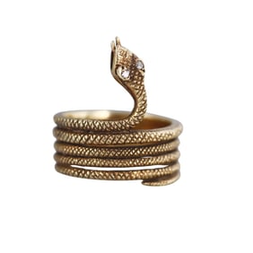 Antique 14k Gold Diamond Snake Coil Ring