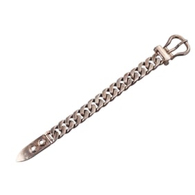 Hermes Boucle Sellier Silver Buckle Chain Bracelet