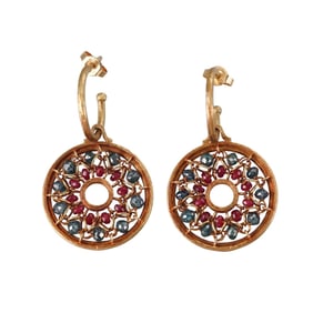 Anthony Nak 18k Gold Ruby Tourmaline Earrings