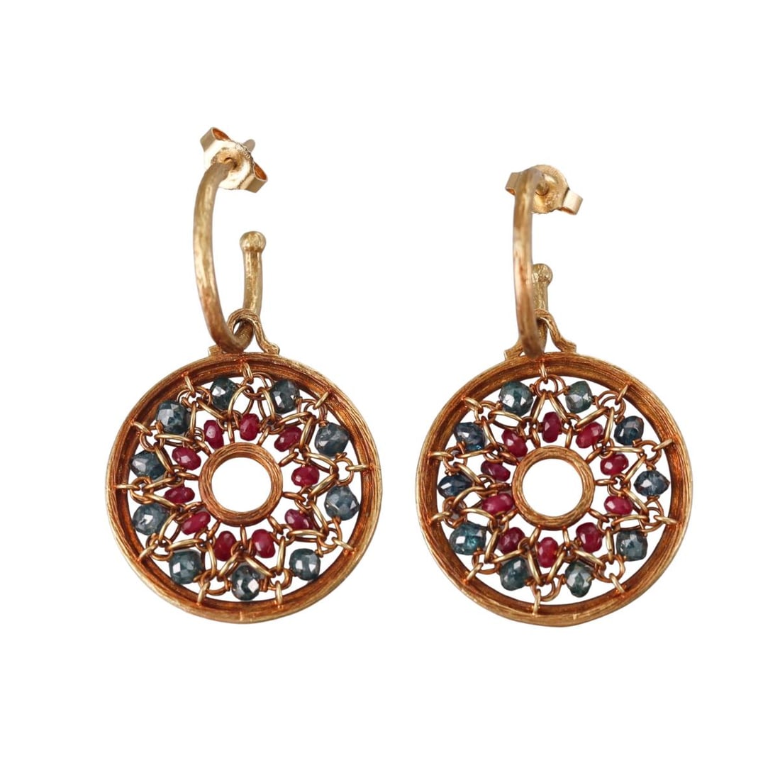 Anthony Nak 18k Gold Ruby Tourmaline Earrings (1 of 4)