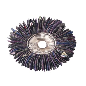 Ford & Forlano 1970s Clay Abalone Abstract Silver Brooch Pin