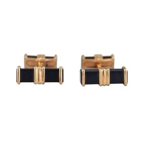 Chaumet 18k Gold Onyx Cufflinks
